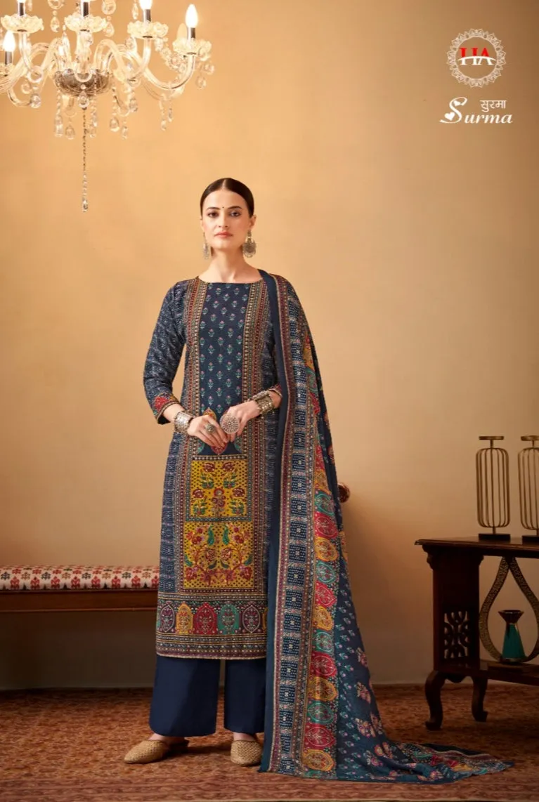 Alok Surma Pashmina Foil Print Designer Winter Wear Salwar Suits (595x8)