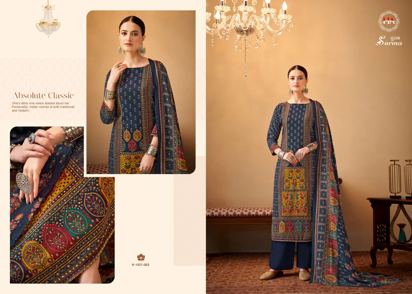 Alok Surma Pashmina Foil Print Designer Winter Wear Salwar Suits (595x8)