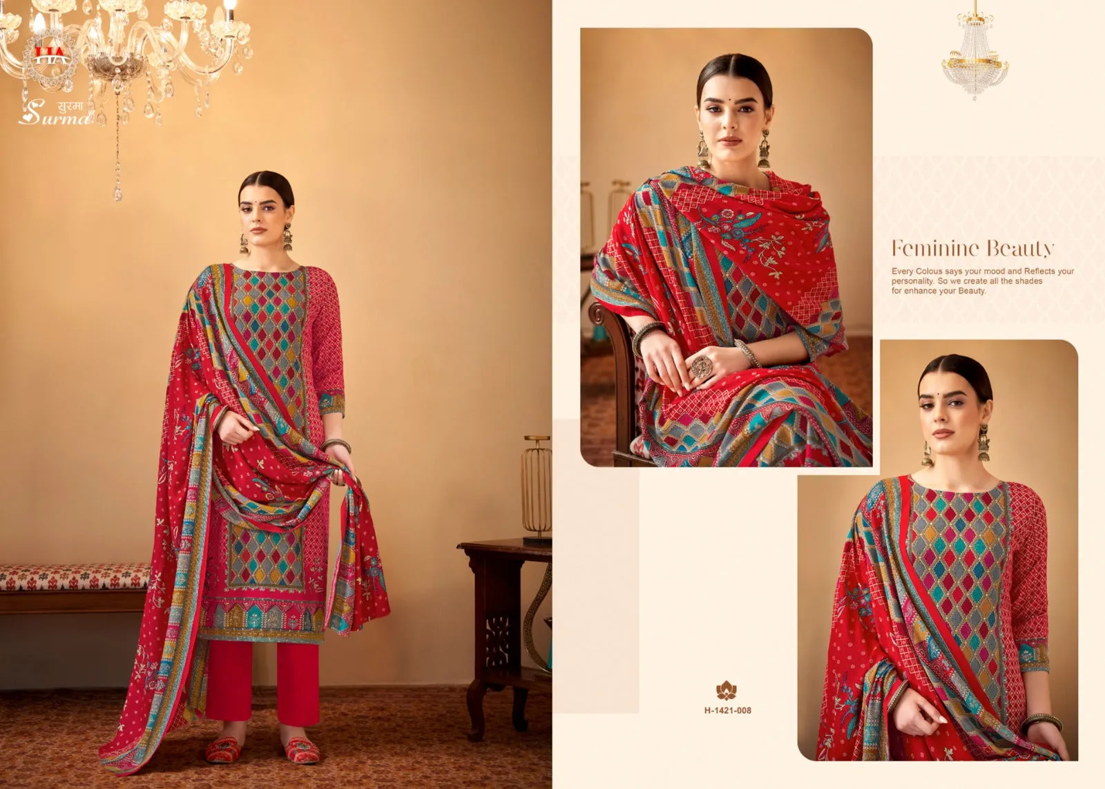 Alok Surma Pashmina Foil Print Designer Winter Wear Salwar Suits (595x8)