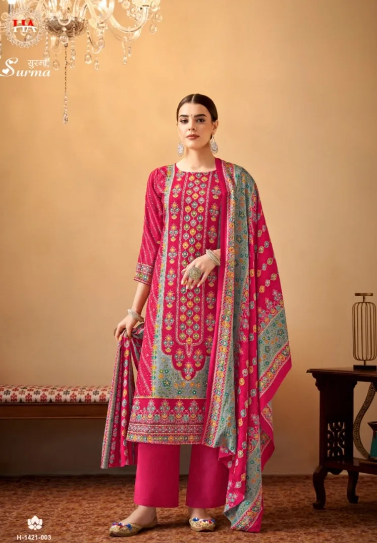 Alok Surma Pashmina Foil Print Designer Winter Wear Salwar Suits (595x8)