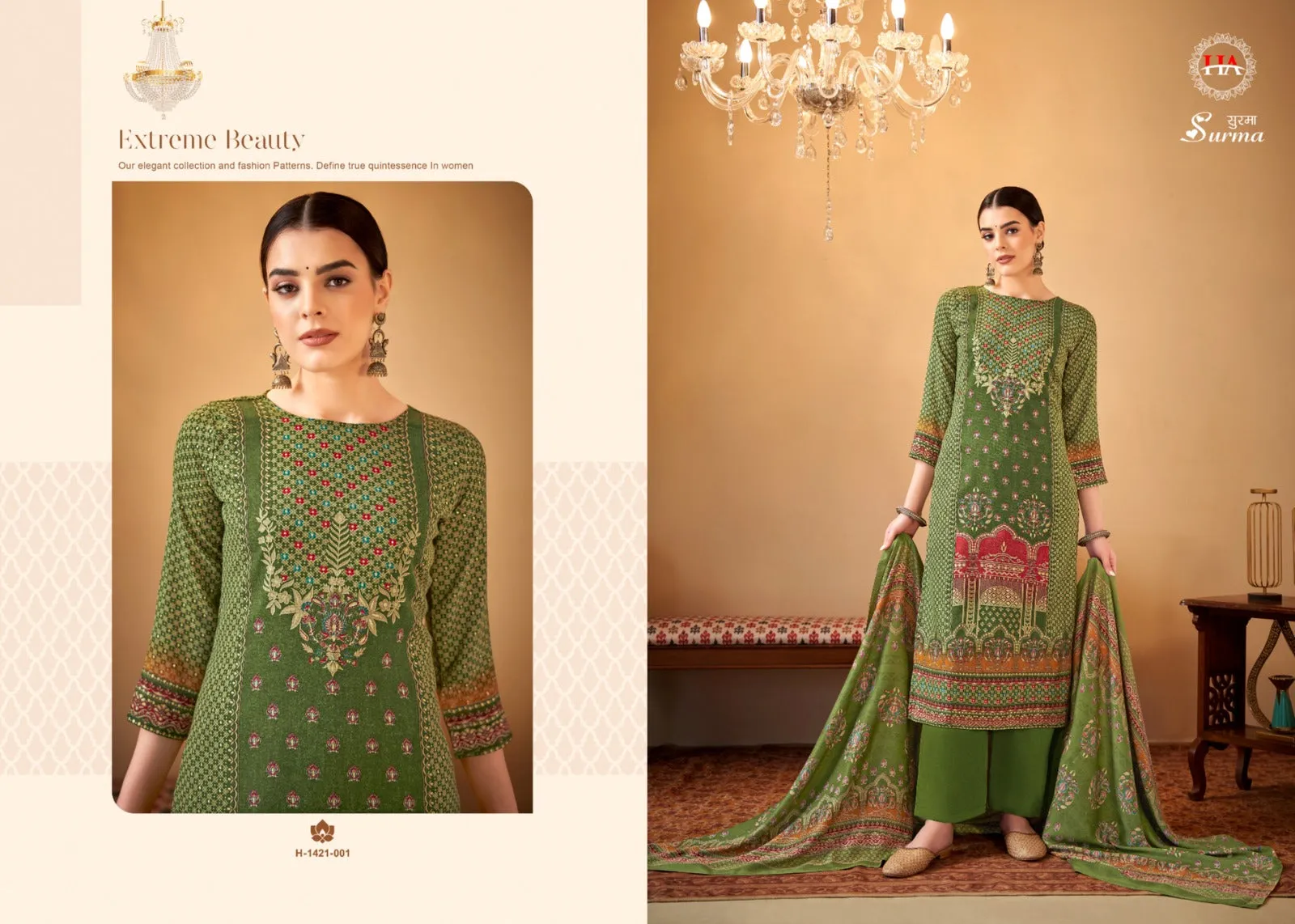 Alok Surma Pashmina Foil Print Designer Winter Wear Salwar Suits (595x8)