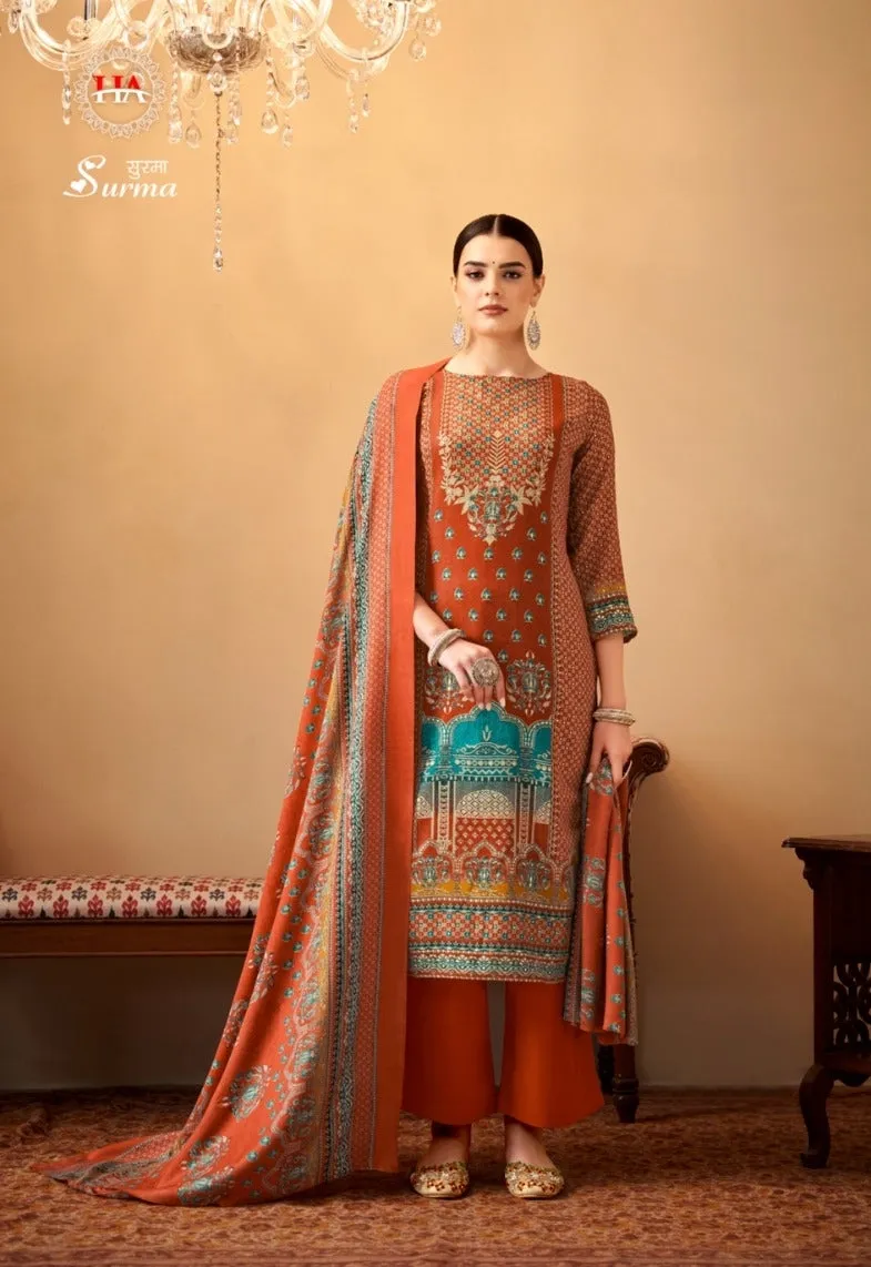 Alok Surma Pashmina Foil Print Designer Winter Wear Salwar Suits (595x8)