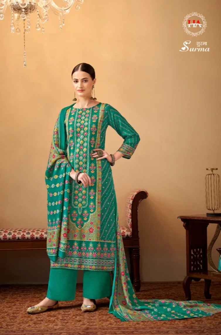Alok Surma Pashmina Foil Print Designer Winter Wear Salwar Suits (595x8)
