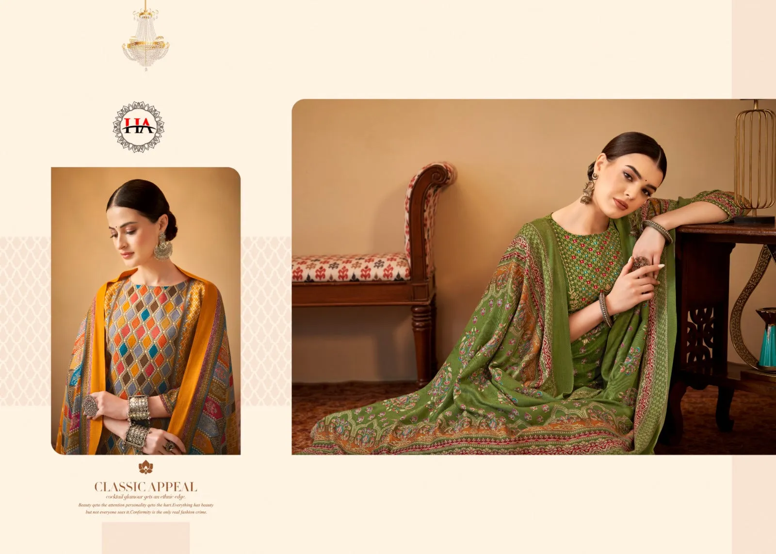 Alok Surma Pashmina Foil Print Designer Winter Wear Salwar Suits (595x8)