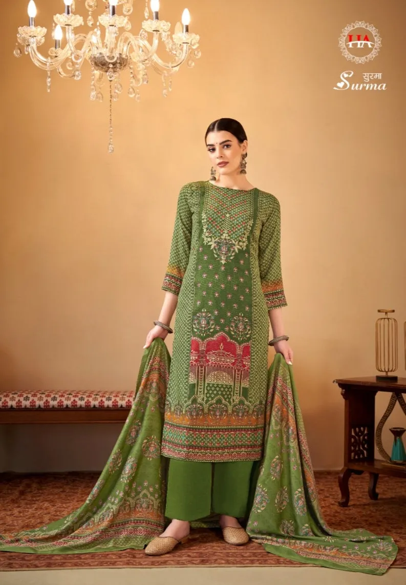 Alok Surma Pashmina Foil Print Designer Winter Wear Salwar Suits (595x8)