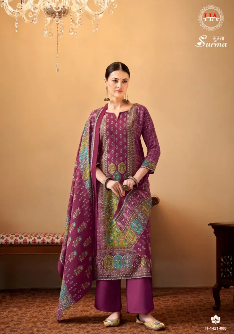 Alok Surma Pashmina Foil Print Designer Winter Wear Salwar Suits (595x8)