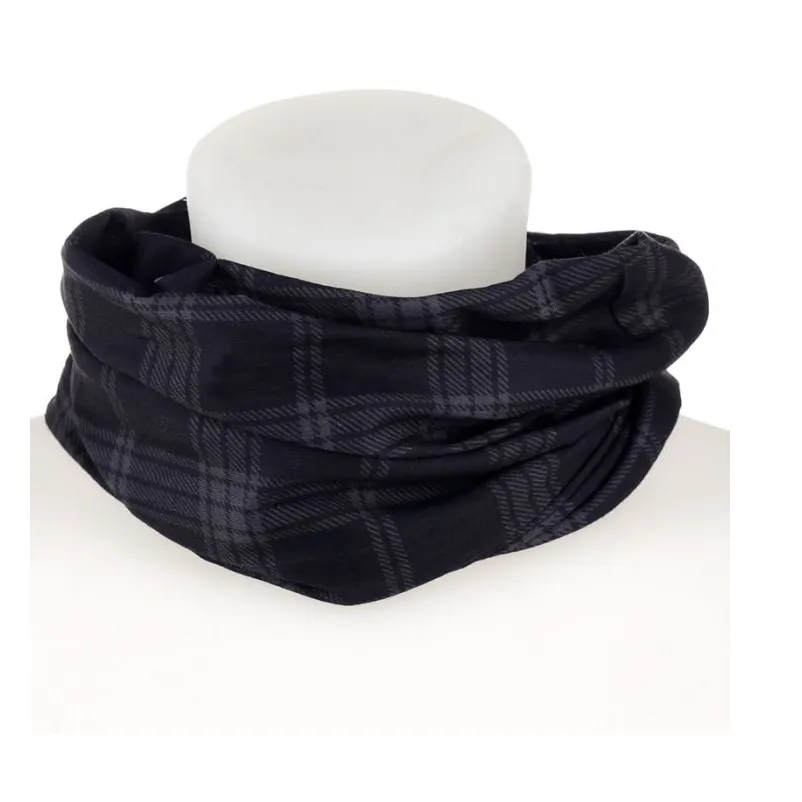 Black & Grey Tartan Neck Scarf
