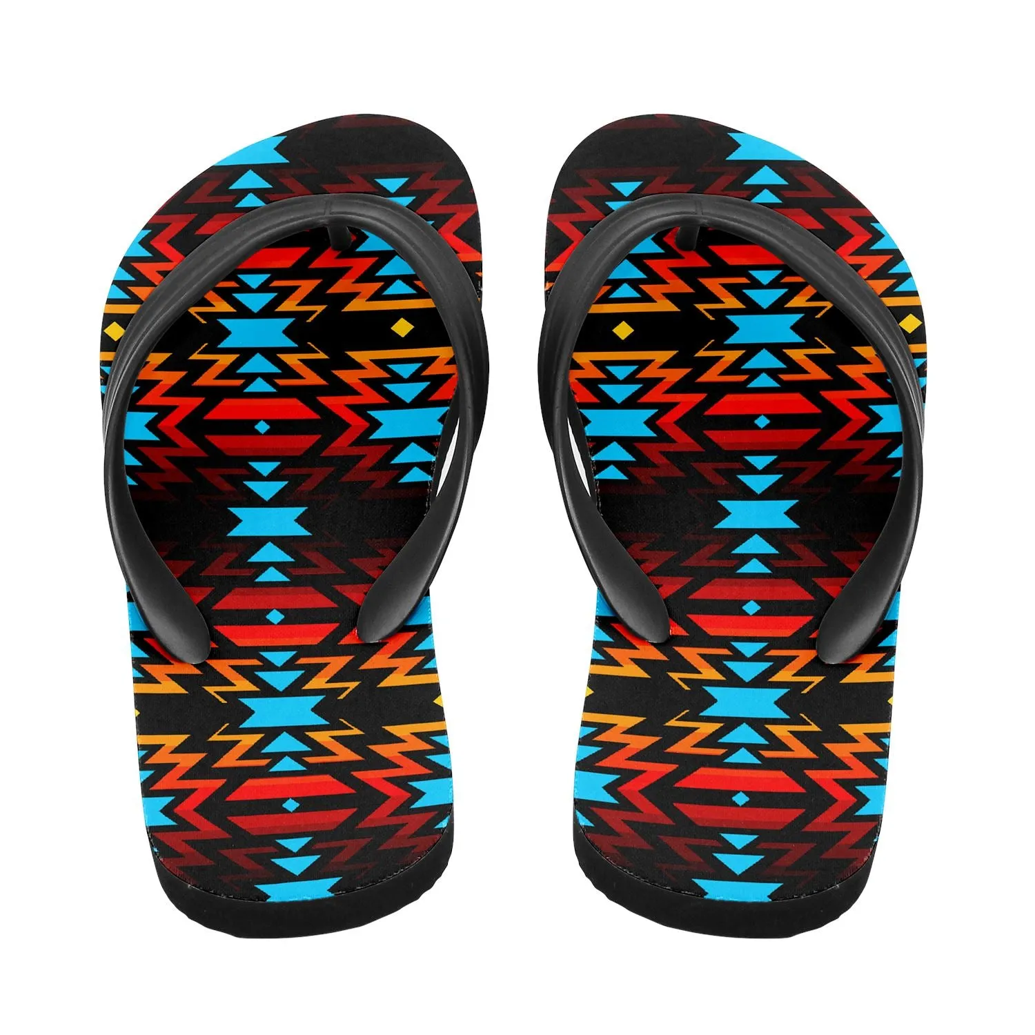 Black Fire Flip Flops