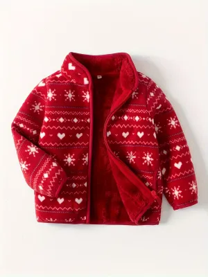 Cozy Kids' Stand Collar Polar Fleece Jacket - Fleece - Thick, Warm, and Soft Winter Wear for Girls and Boys - Perfect for Christmas, Fall, and Winter Season