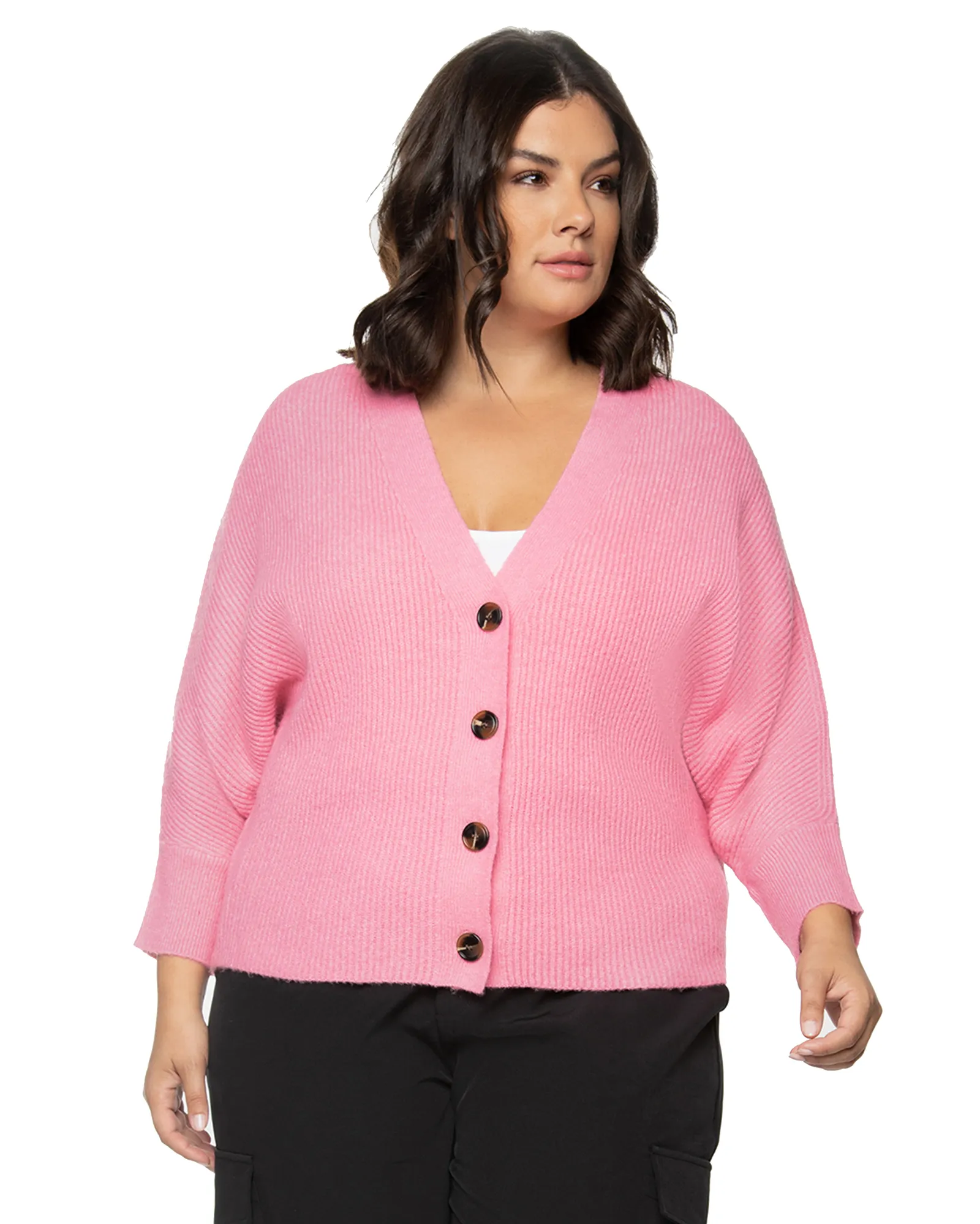 Dalya Button Front Cardigan | Pink