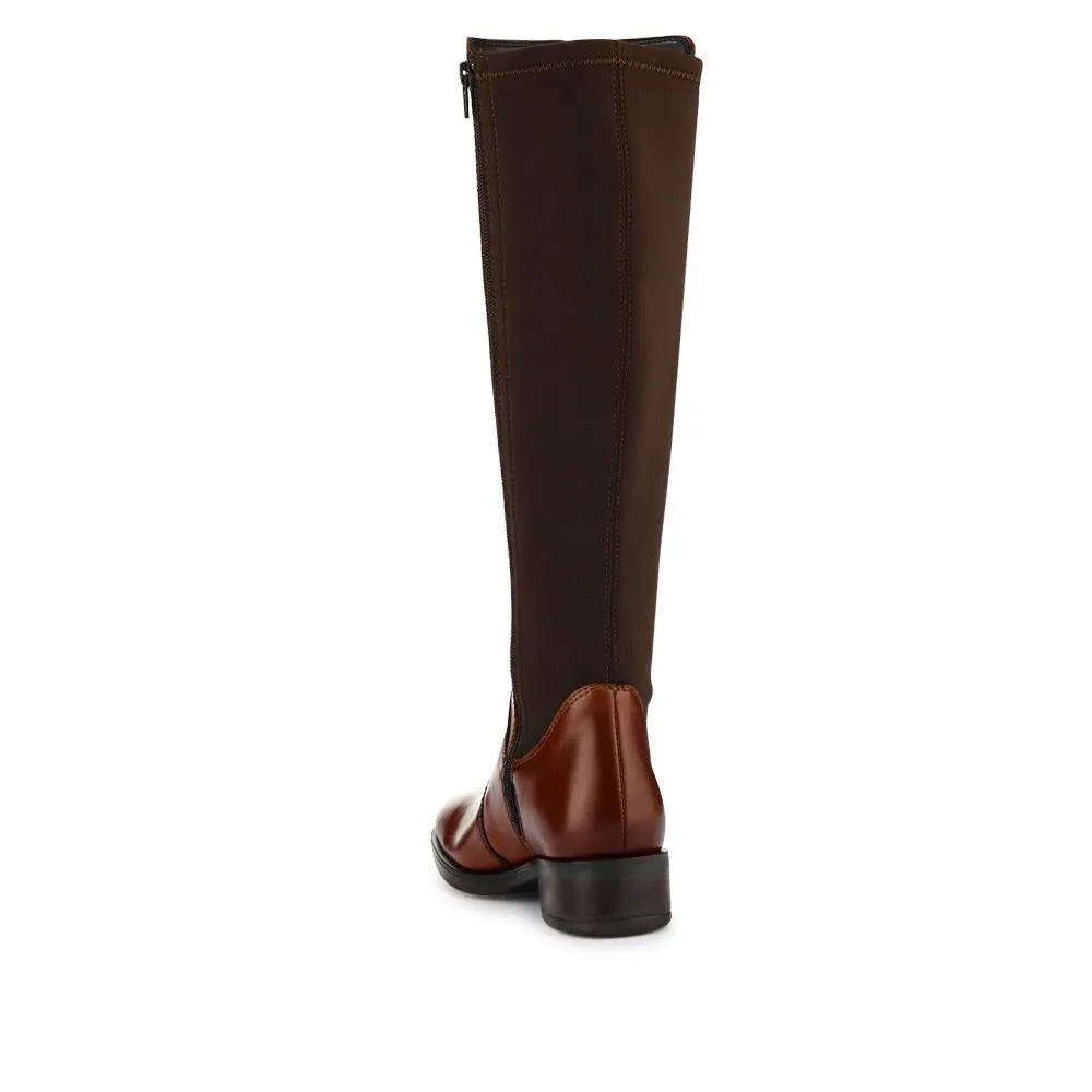 Ellisia Luxurious Long Leather Boots, Perfect Stretch-Fit - Model Number 326 064