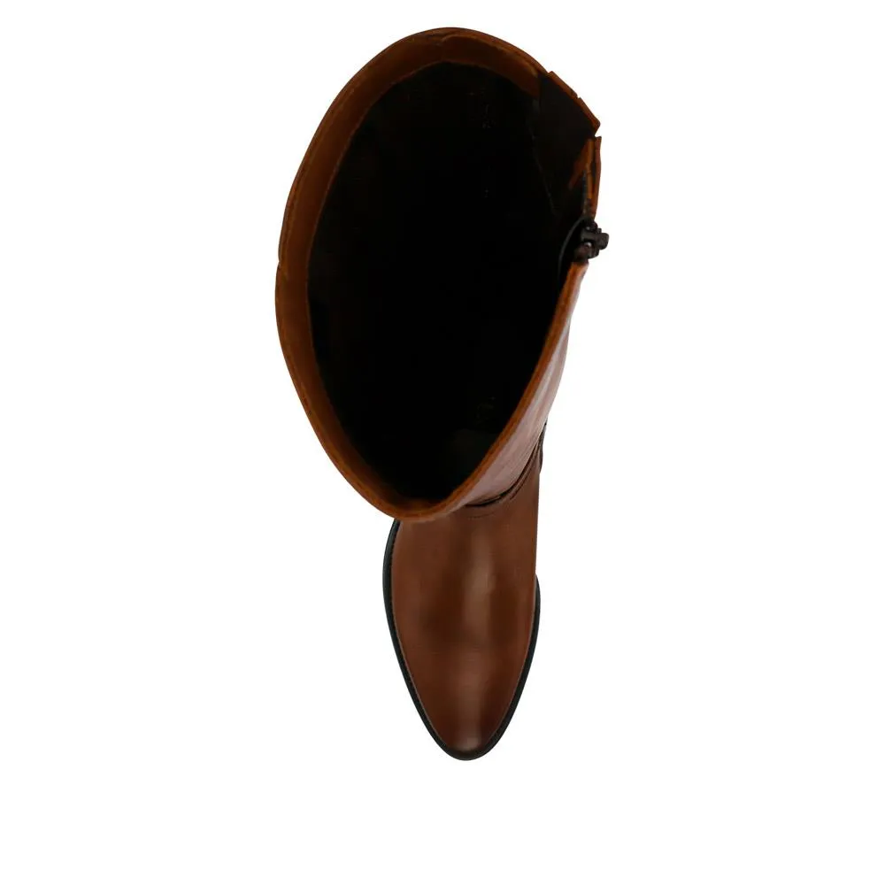 Ellisia Luxurious Long Leather Boots, Perfect Stretch-Fit - Model Number 326 064