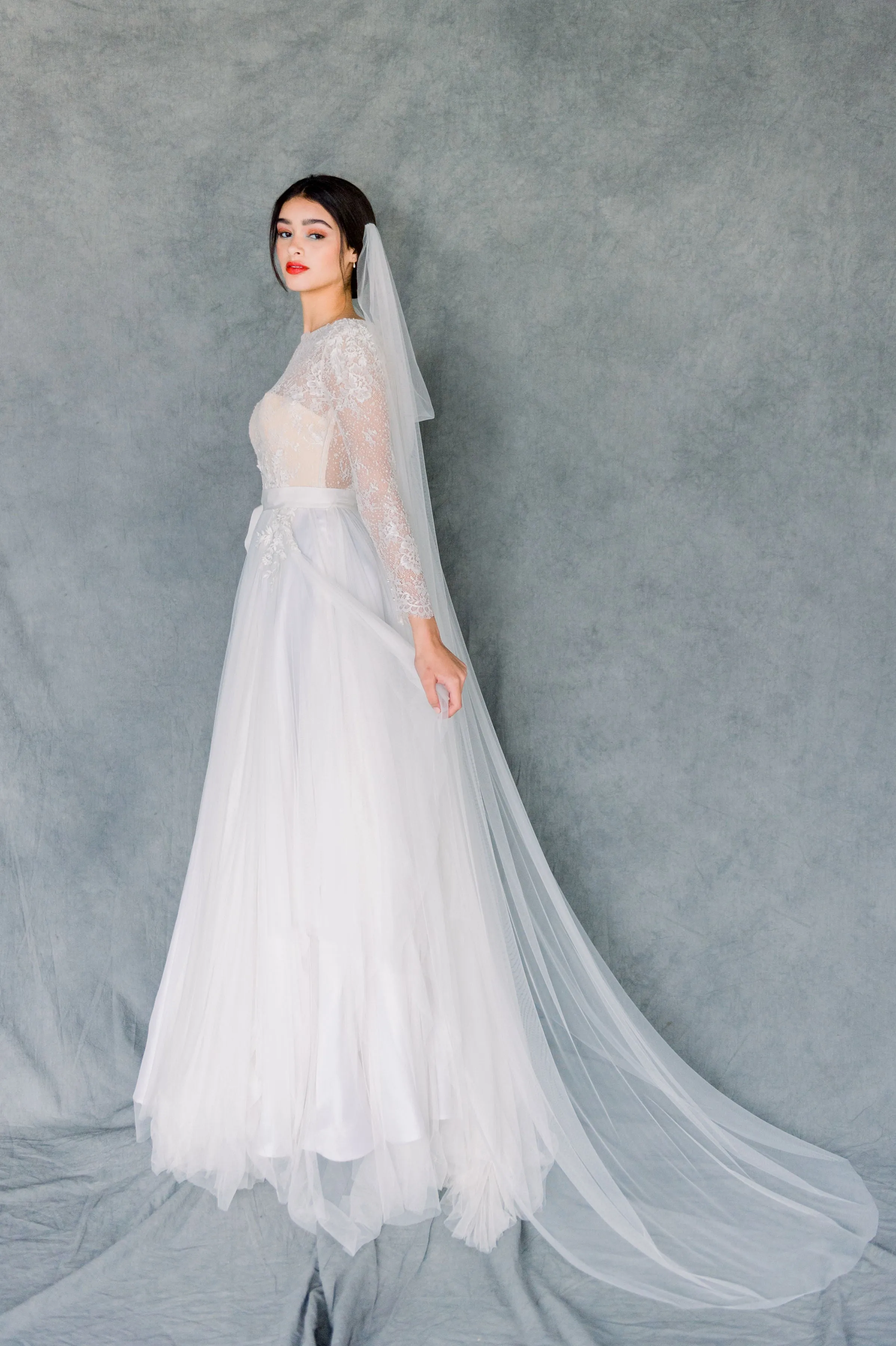 FAYETTE Draped Wedding Veil