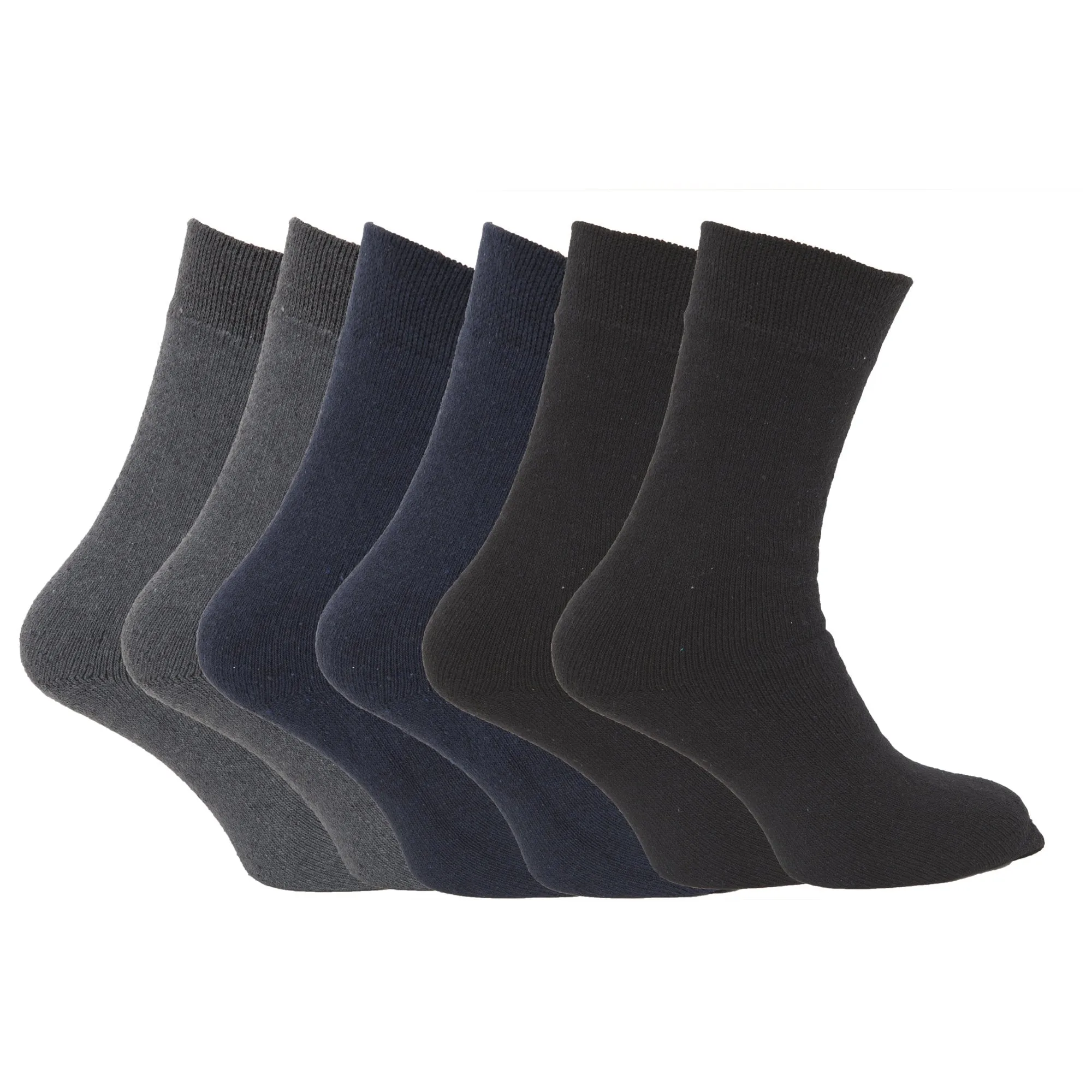 FLOSO Mens Premium Quality Multipack 1.9 Tog Thermal Socks (Pack Of 6)