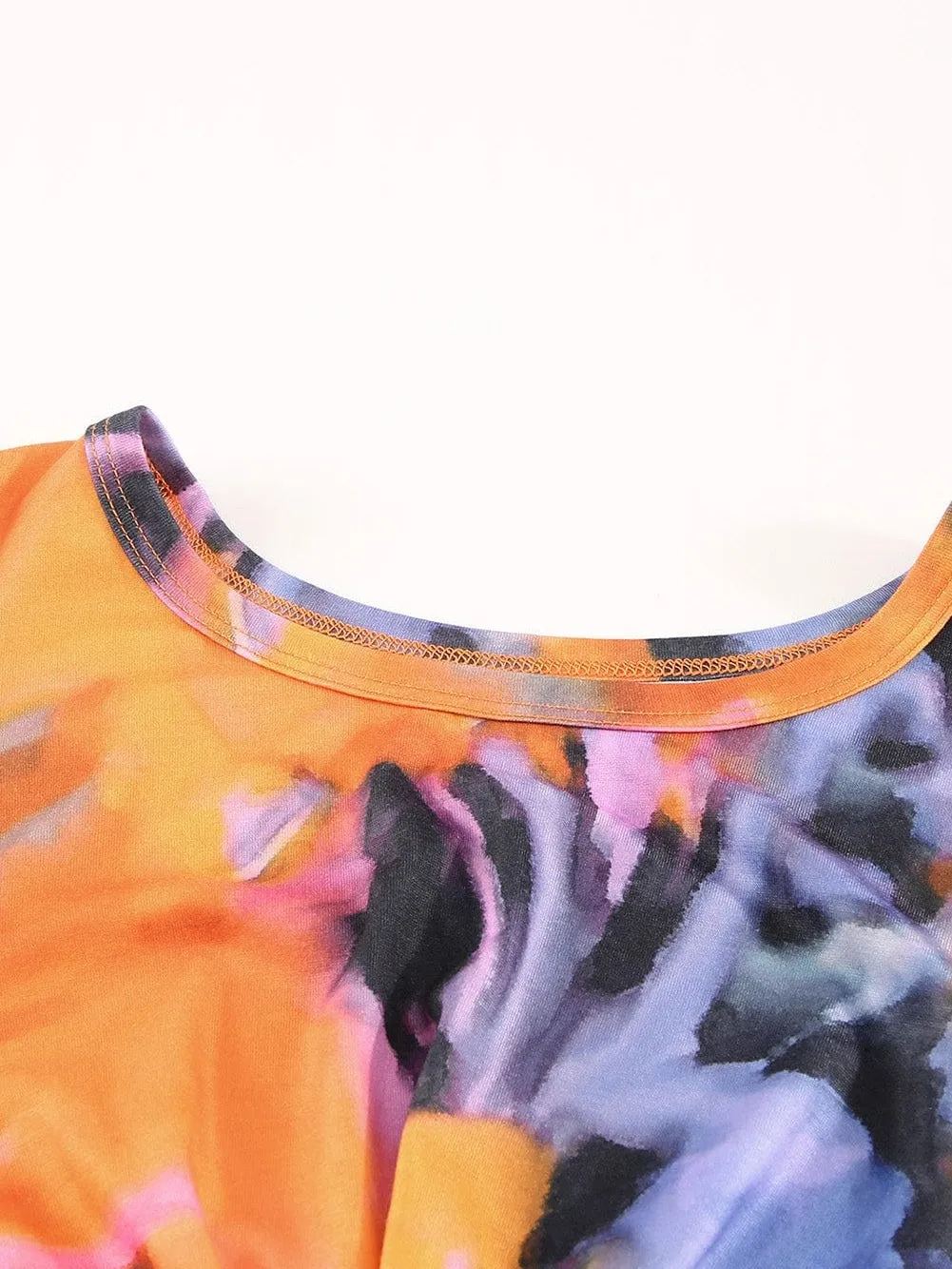 Leaf Print Short Sleeve Shirt & Shorts Two-Piece Set