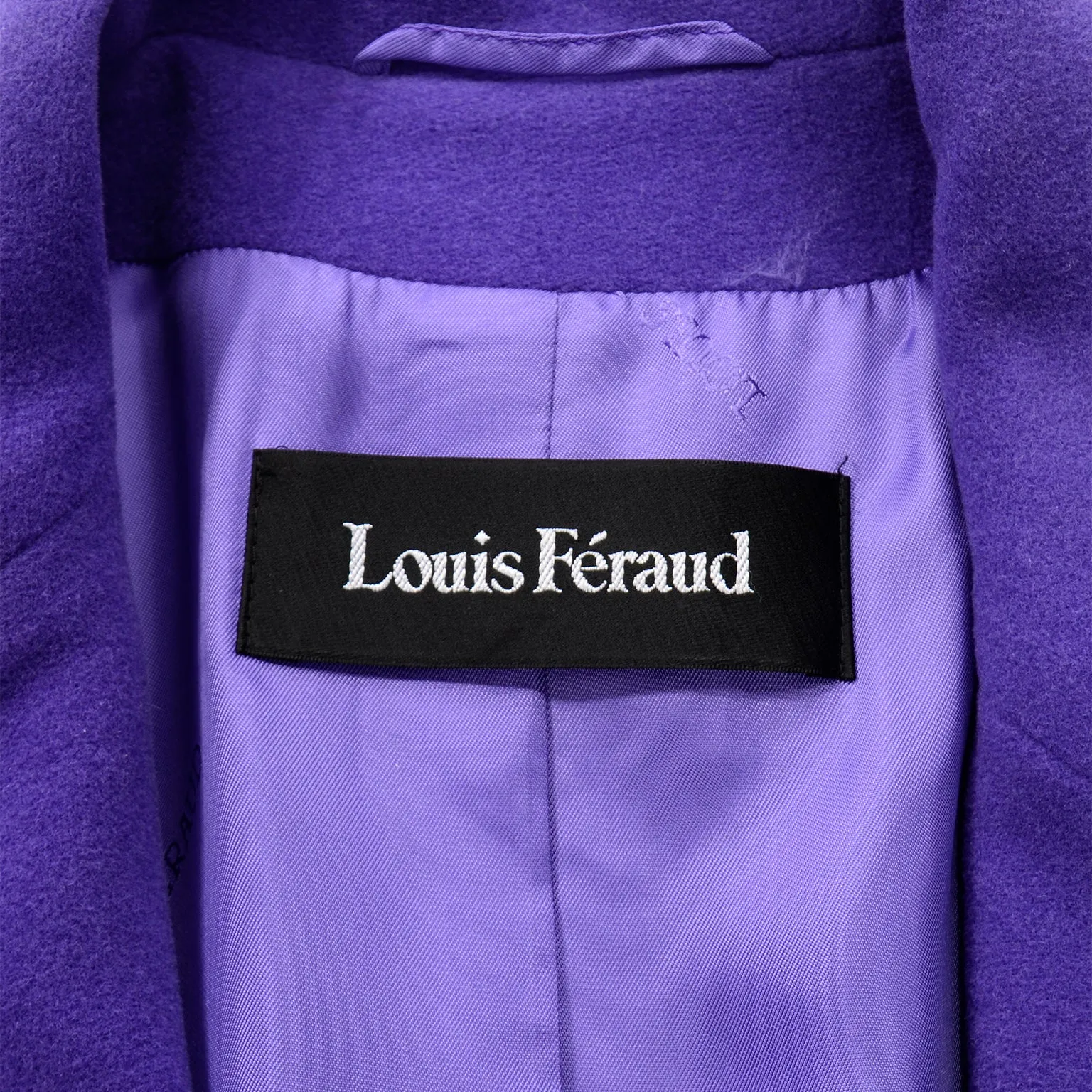 Louis Feraud Vintage Purple Wool Angora Trench Coat