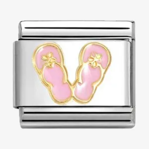 NOMINATION Classic Gold Pink Flip Flops Charm