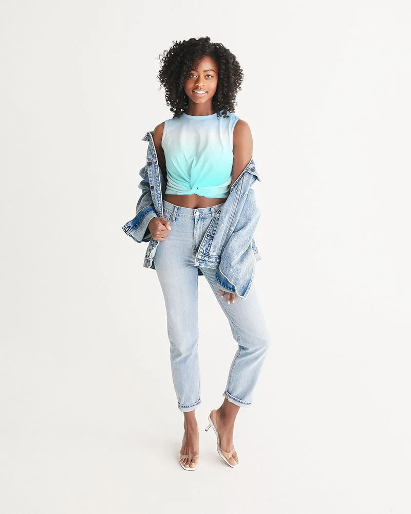 Ocean Blue Ombre Twist-Front Tank