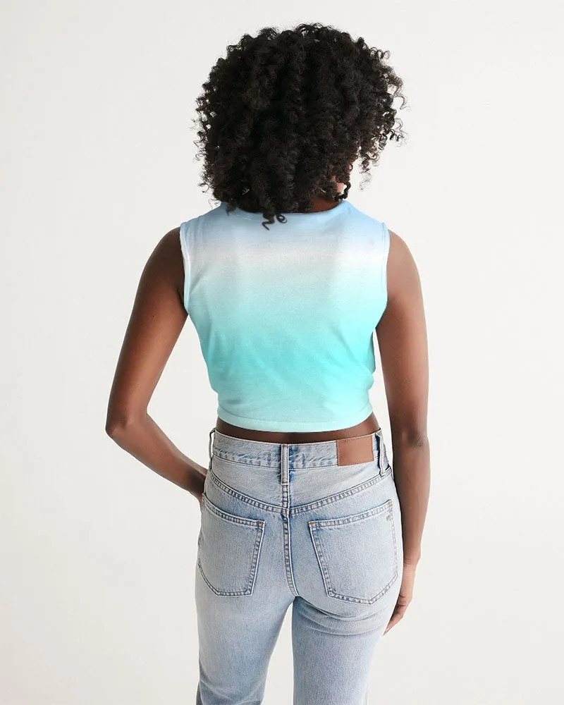 Ocean Blue Ombre Twist-Front Tank