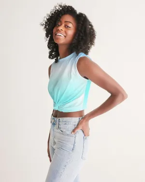 Ocean Blue Ombre Twist-Front Tank