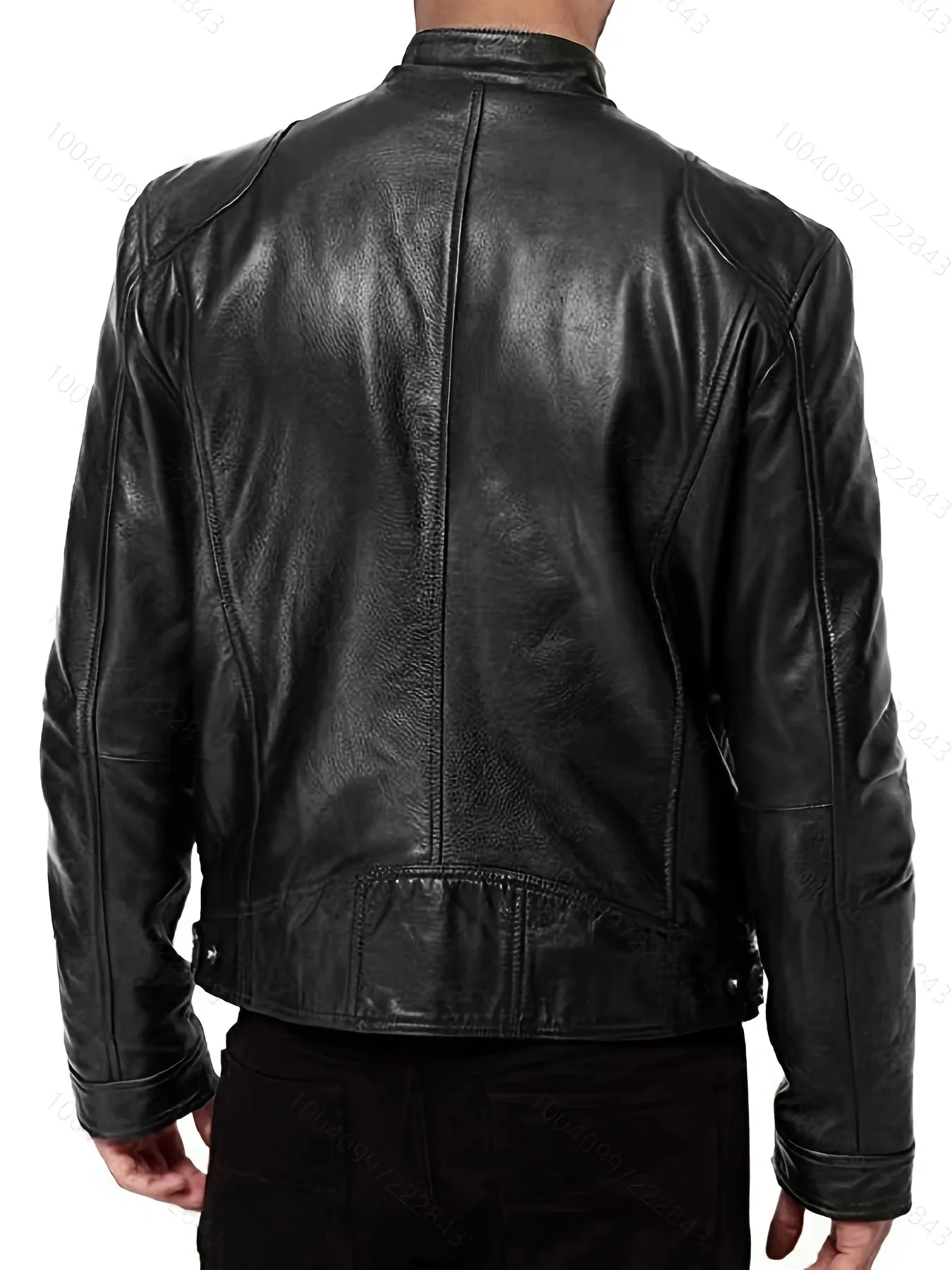 Plus Size Men's Fashionable PU Leather Locomotive Jacket - Stylish Winter Wear with Cool Design, Soft Interior, and Adjustable Cuffs - Fall and Winter Essential for Men's Clothing