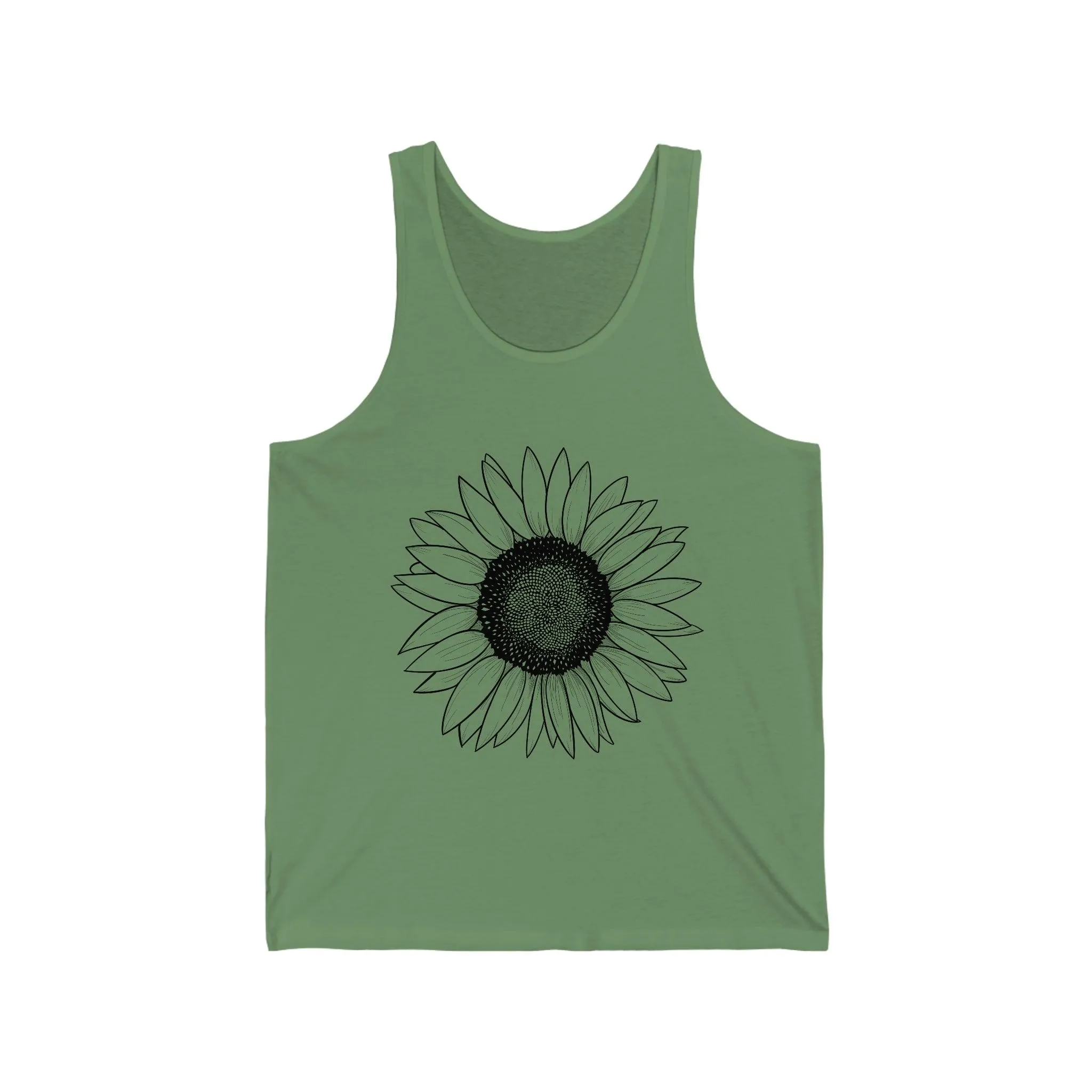 Sunflower Illustration 100% Cotton Unisex Jersey Tank