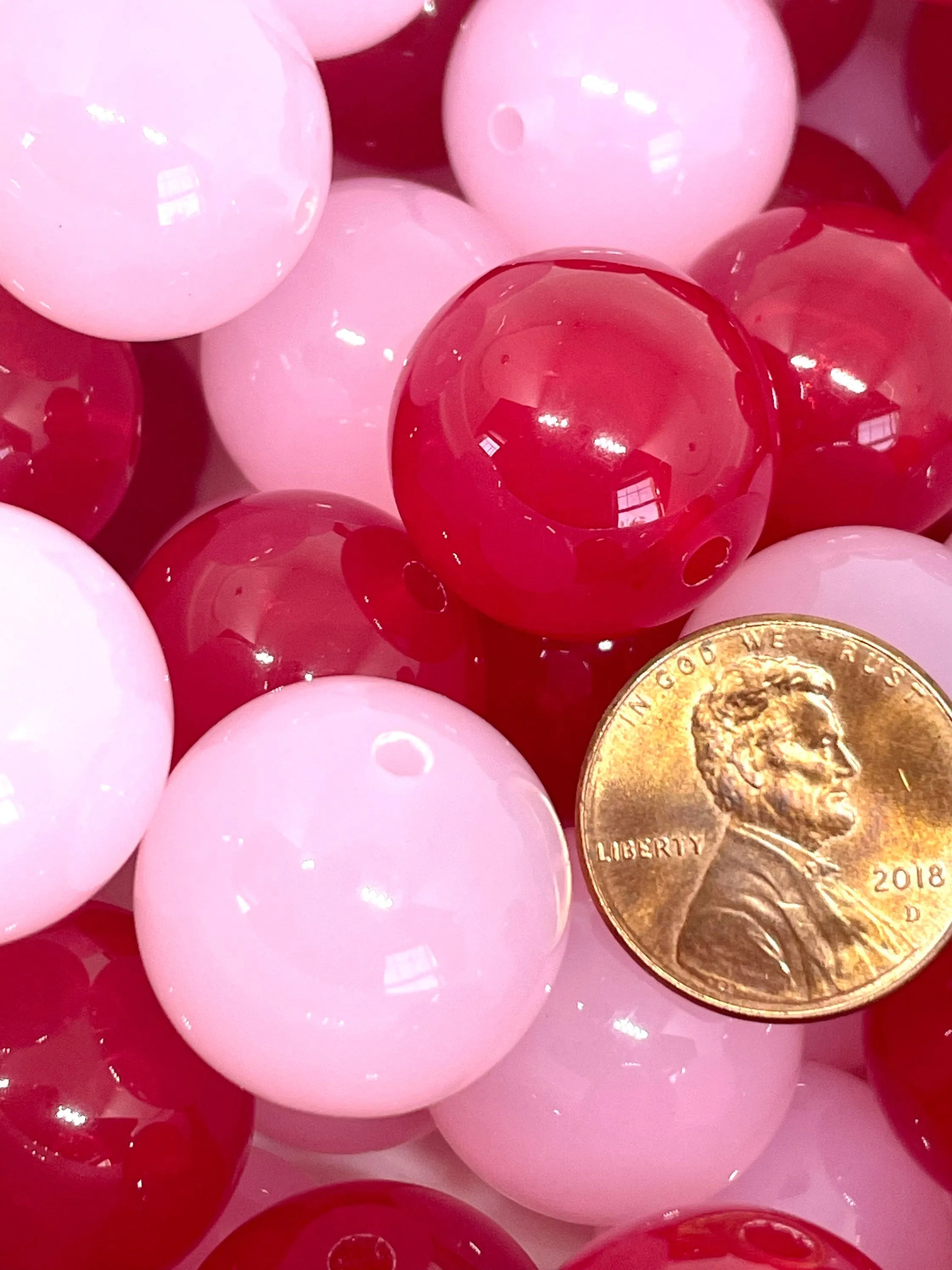 Valentine's Day Chunky Bead Mix, Love Beads for Jewelry Making, Bright Statement Beads, Shiny Beads for Chunky Necklace