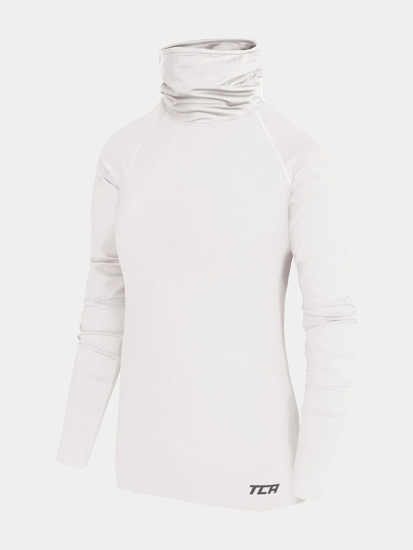 Warm-Up Thermal Long Sleeve Funnel Neck Top For Girls With Brushed Inner Fabric, Thumbholes & Reflective Strips