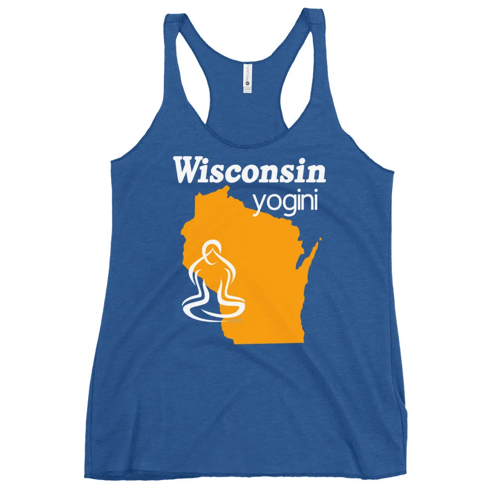 Wisconsin Map Yogini Dark Color Tank Top