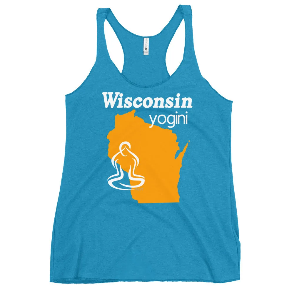 Wisconsin Map Yogini Dark Color Tank Top