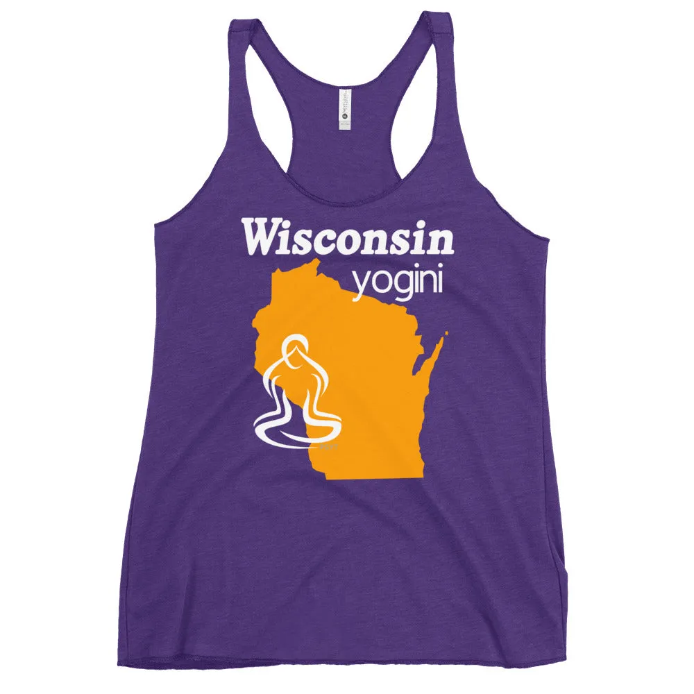 Wisconsin Map Yogini Dark Color Tank Top