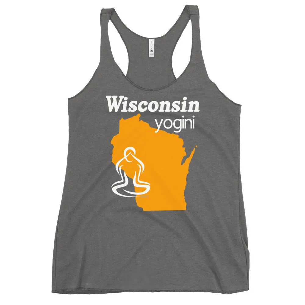 Wisconsin Map Yogini Dark Color Tank Top