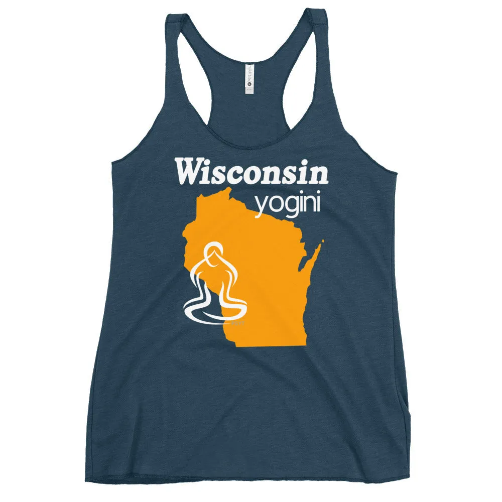 Wisconsin Map Yogini Dark Color Tank Top