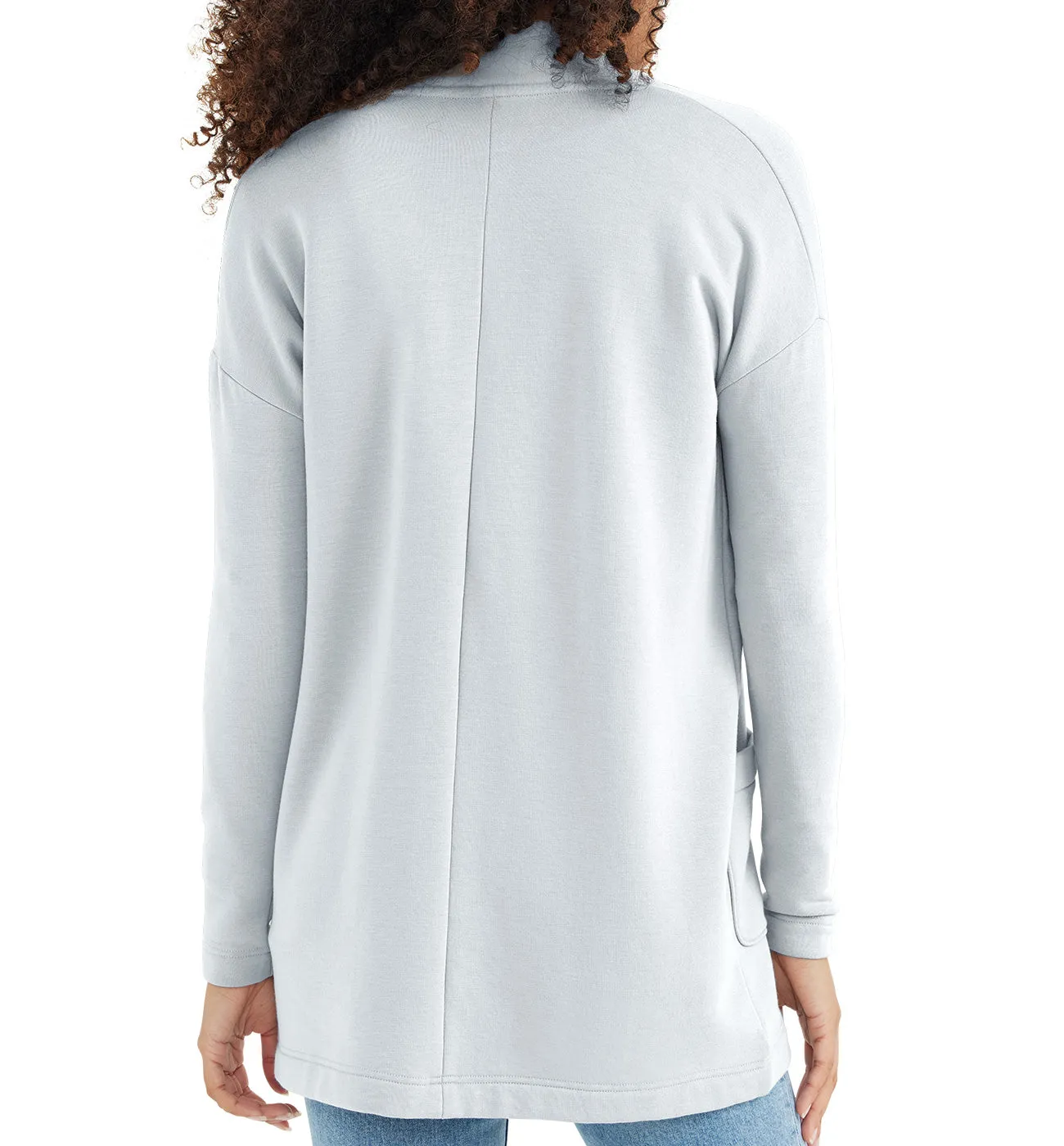 Women's Thermal Fleece Cardigan - Light Grey