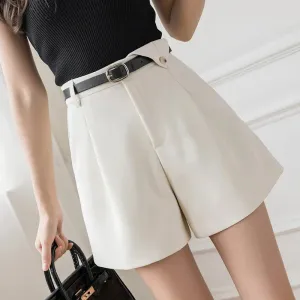 Zipper Wide Leg Streetwear Female Suit Shorts